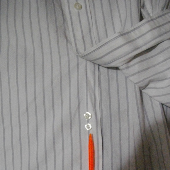 Michael Michael Kors White Gray Pin Stripes Shirt - Picture 2 of 7